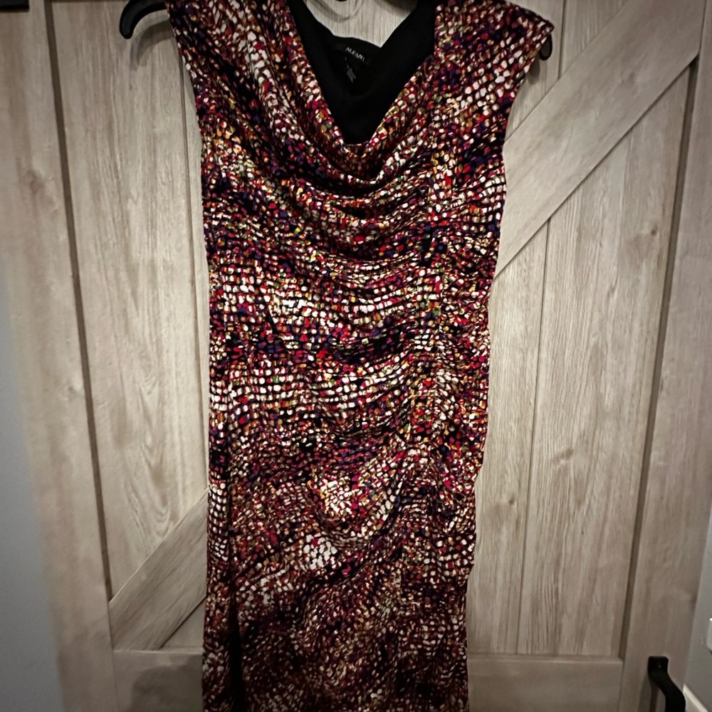 Alfani Multicolor Cowl Neck Midi Dress